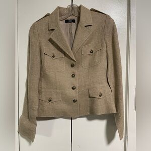 Jôn Gold/Taupe Blazer with Button Detailing
